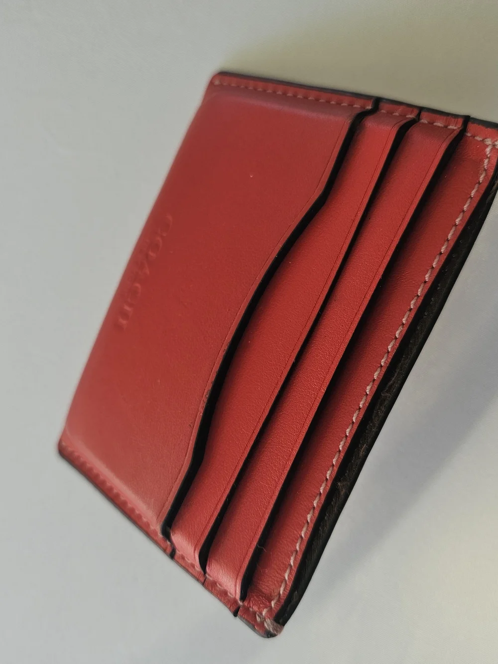 COACH Red Leather Slim Card Wallet